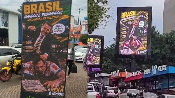 Deputados paraguaios aprovaram por unanimidade pedido de investigação sobre cartazes exibidos em Ciudad del Este no início de junho. Foto: Reprodução 